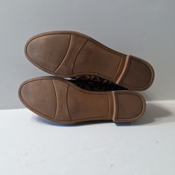 Franco Sarto Brown Black Harrow Leopard Print Preppy Slip On Loafers Size 7 - Picture 10 of 14